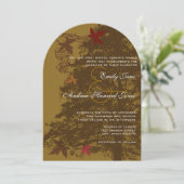 Fall Colors Brown Oak Tree Weddenschap Kaart (Staand voorkant)