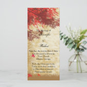 Fall Colors: Burgundy and Red Wedding Programme Programmakaart (Staand voorkant)