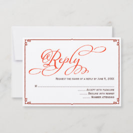 Fall Colors Calligraphy Wedding Reply Kaart