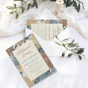 Fall Colors Cinnamon Rehearsal Dinner Kaart