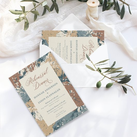 Fall Colors Cinnamon Rehearsal Dinner Kaart