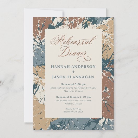 Fall Colors Cinnamon Rehearsal Dinner Kaart (Voorkant)