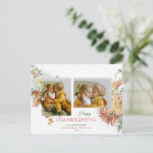 Fall Colors Floral Thanksgiving 2-foto Briefkaart (Staand voorkant)