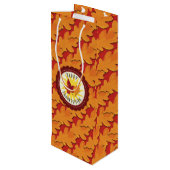 Fall Colors Happy Thanksgiving Wijn Cadeautas (Achterkant Gekanteld)