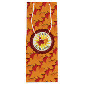 Fall Colors Happy Thanksgiving Wijn Cadeautas (Achterkant)