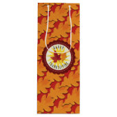 Fall Colors Happy Thanksgiving Wijn Cadeautas (Voorkant)