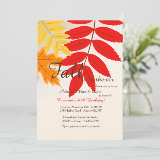 Fall Colors Invitation Kaart (Staand voorkant)