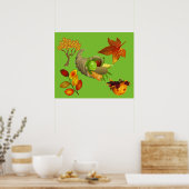 Fall Colors Maple Thanksgiving Cornucopia Poster (Keuken)