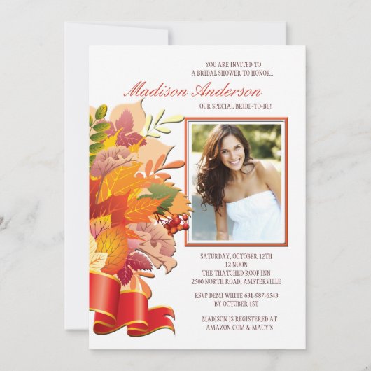 Fall Colors Photo Invitation Kaart (Voorkant)