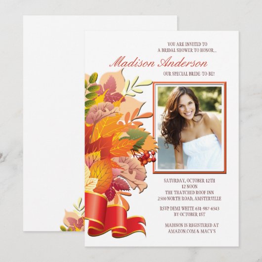 Fall Colors Photo Invitation Kaart (Voorkant / Achterkant)