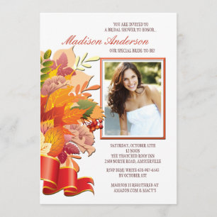 Fall Colors Photo Invitation Kaart