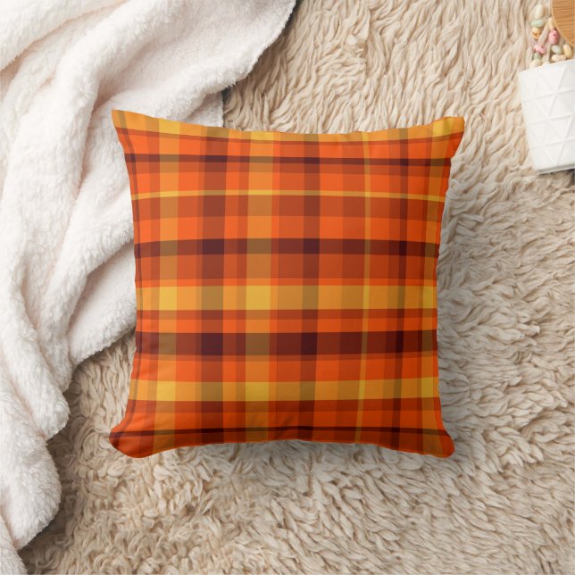 Fall Colors Plaid Pillow Kussen (Deken)
