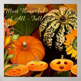 Fall Colors Pumpkins Jack O Lantern Poster