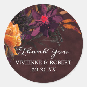 Fall Colors Wedding Favor Bedankt Ronde Sticker