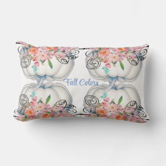 Fall Colors White Pumpkin Waterverf Floral herfst Kussen