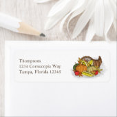Fall Cornucopia Custom Return Address Etiket (Insitu)