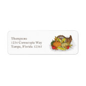 Fall Cornucopia Custom Return Address Etiket (Voorkant)