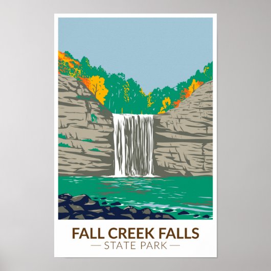 Fall Creek Falls State Park Tennessee Vintage Poster (Voorkant)