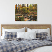Fall Creek met reflectie bij Laurel Hill Park Canvas Afdruk (Insitu (Slaapkamer))