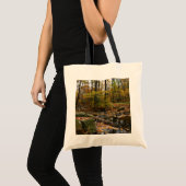 Fall Creek met reflectie bij Laurel Hill Park Tote Bag (Voorkant (product))