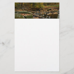 Fall Creek met reflectie in Laurel Hill Park Briefpapier