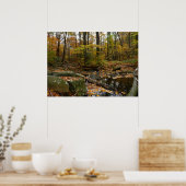 Fall Creek met reflectie in Laurel Hill Park Poster (Keuken)