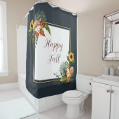 Fall critters and nature with customizable text  douchegordijn (In situ)