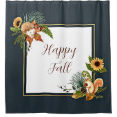 Fall critters and nature with customizable text  douchegordijn (Voorkant)