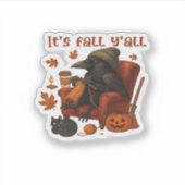 Fall Crow – It’s Fall Y’all Art Sticker (Voorkant)