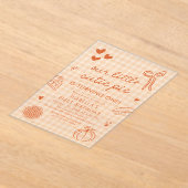 Fall Cute Hand Drawn Our Little Cutie Pie Birthday Acryl Uitnodigingen (Laagn)