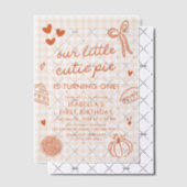 Fall Cute Hand Drawn Our Little Cutie Pie Birthday Vellum Uitnodigingen (Offset (Uitnodiging))