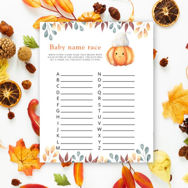 Fall Cute Pumpkin - Baby naam race spel (Creator heeft geüpload)