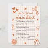 Fall Cutie Pie Who Knows Dad Best Baby Shower Game Kaart (Voorkant)