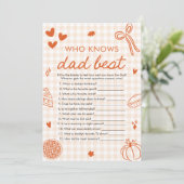Fall Cutie Pie Who Knows Dad Best Baby Shower Game Kaart (Staand voorkant)