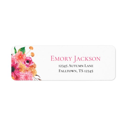 Fall Dahlias Return Address Labels (Voorkant)