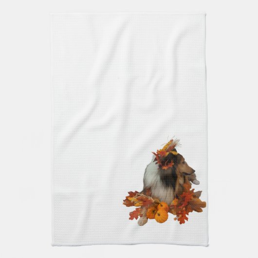 Fall Decor Sheltie Theedoek (Verticaal)