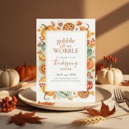 Fall Feast Frame Thanksgiving Invitation Kaart