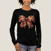 Fall Feather Bow Autumn Colors Thanksgiving  Tri-Blend Shirt (Voorkant)