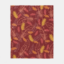 Fall Feathers Fleece Deken