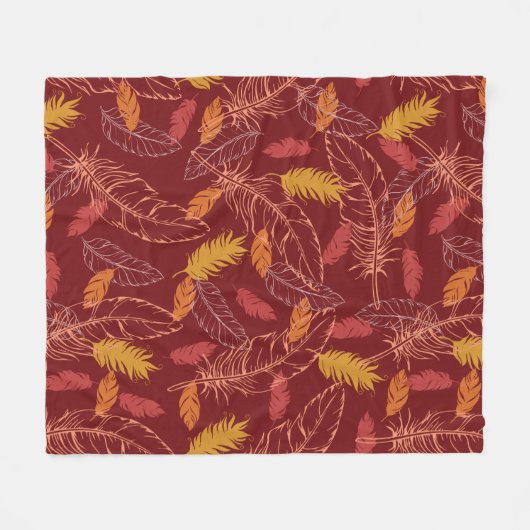Fall Feathers Fleece Deken (Voorkant (Horizontaal))