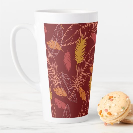 Fall Feathers Latte Mug Latte Mok (In situ)
