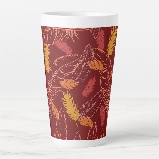 Fall Feathers Latte Mug Latte Mok (Voorkant)
