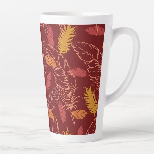 Fall Feathers Latte Mug Latte Mok (Rechts)