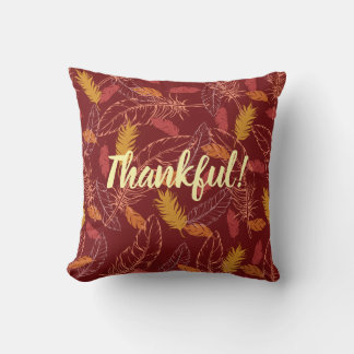 Fall Feathers Thankful/Blessed Throw Pillow Kussen