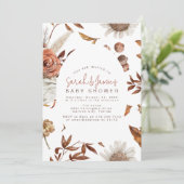 Fall Floral baby shower Kaart (Staand voorkant)