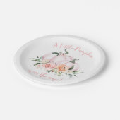 Fall Floral Little Pumpkin Baby Shower Papieren Bordje (Gekanteld)