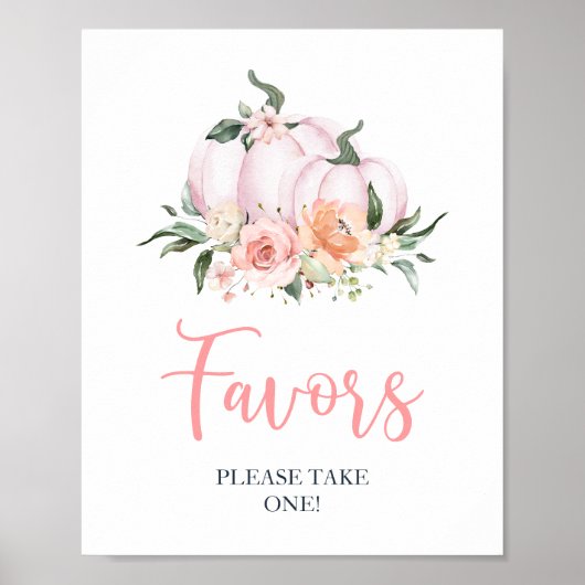Fall Floral Little Pumpkin Shower Favors  Poster (Voorkant)
