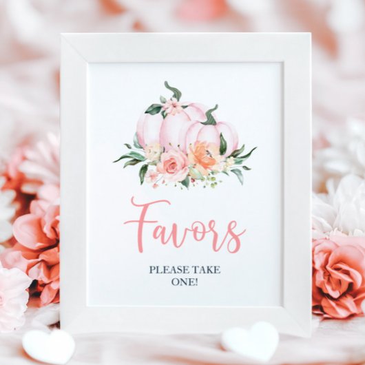 Fall Floral Little Pumpkin Shower Favors  Poster