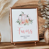Fall Floral Little Pumpkin Shower Favors  Poster