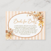 Fall Floral Pumpkin Baby Shower Book Request Informatiekaartje (Voorkant)